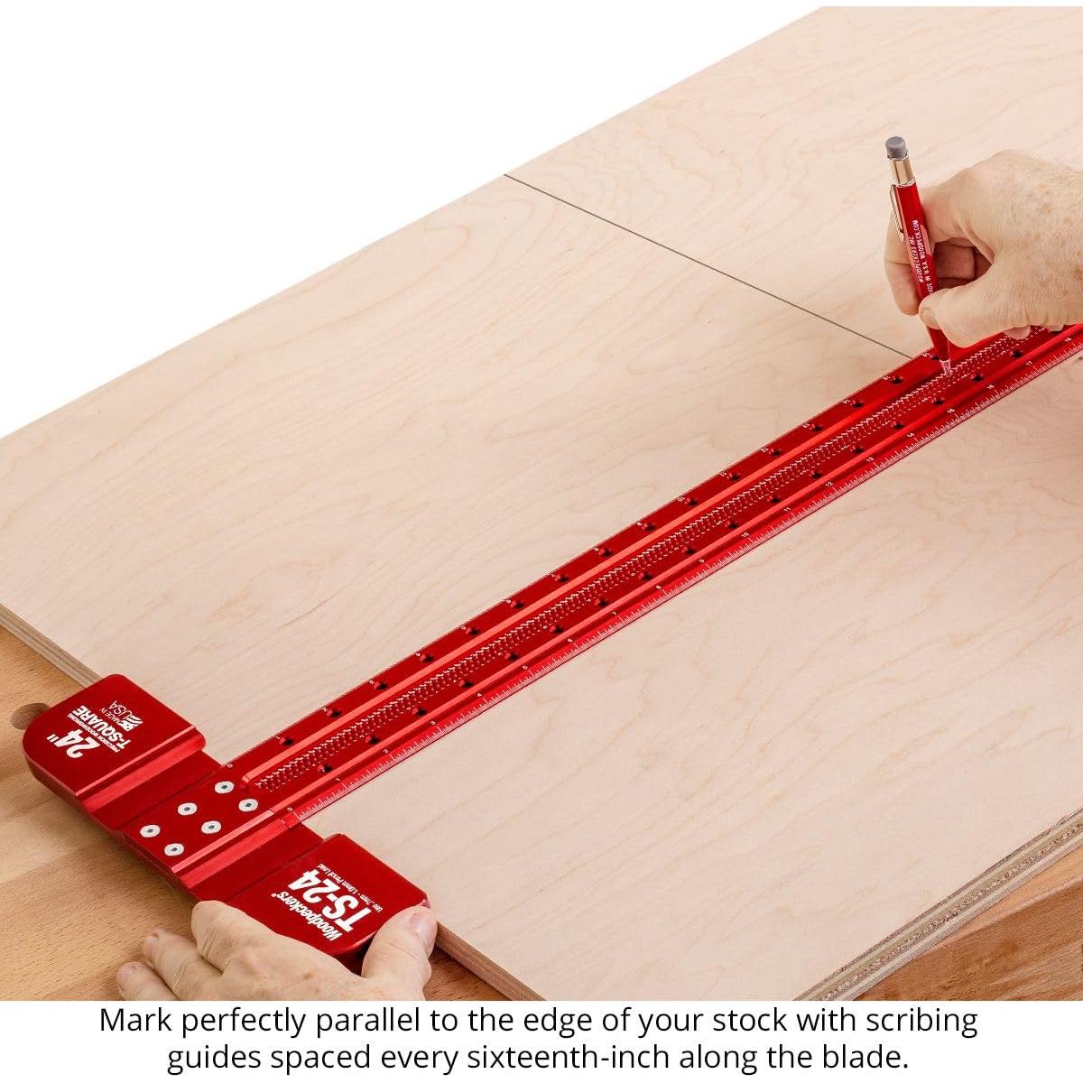 Escuadra T de Precisión Woodpeckers 60 cm con Guías de Marcado