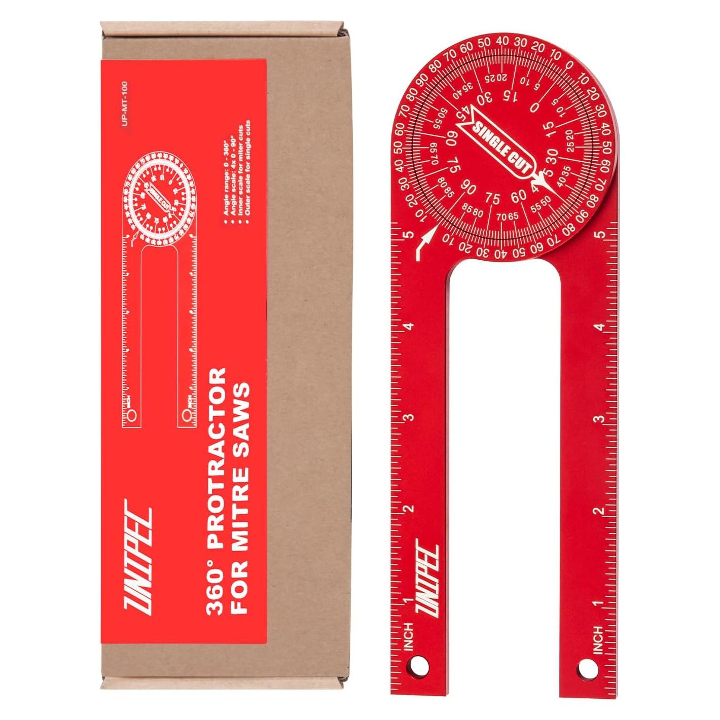 Transportador de Inglete de Aluminio UNIPEC 18.5 cm con Escalas Láser