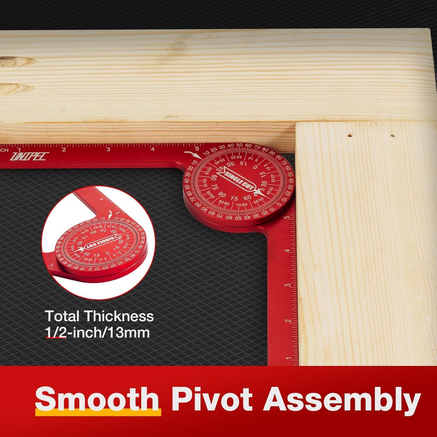 Transportador de Inglete de Aluminio UNIPEC 18.5 cm con Escalas Láser