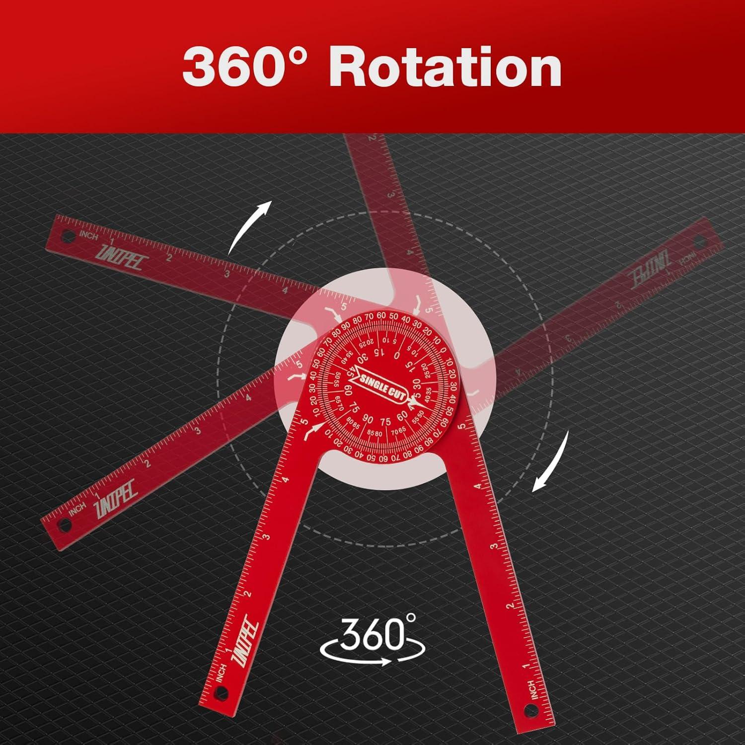 Transportador de Inglete de Aluminio UNIPEC 18.5 cm con Escalas Láser