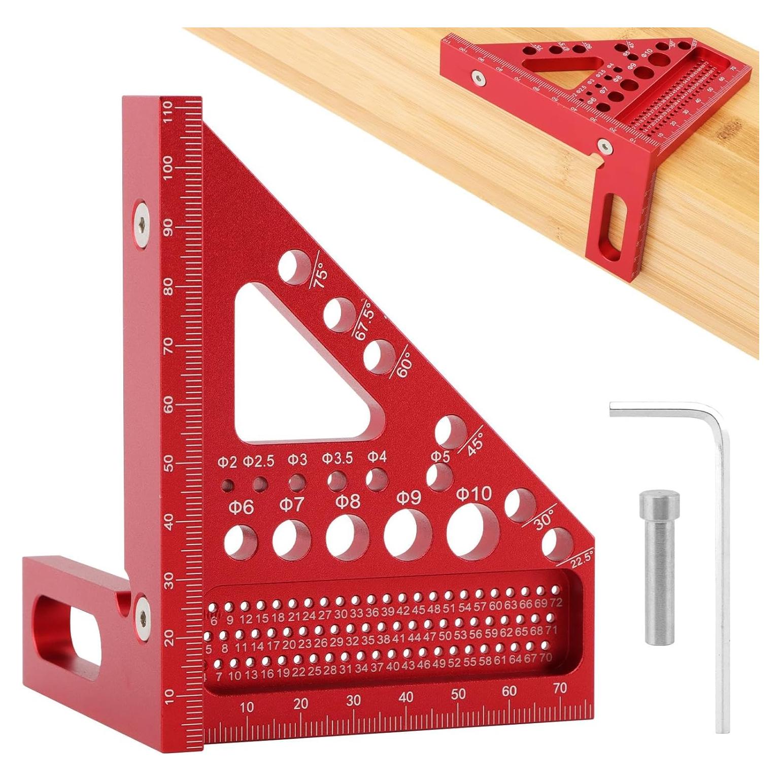 Regla de Medición Multi-Angulo Kakalote 22.5-75° Aluminio Rojo