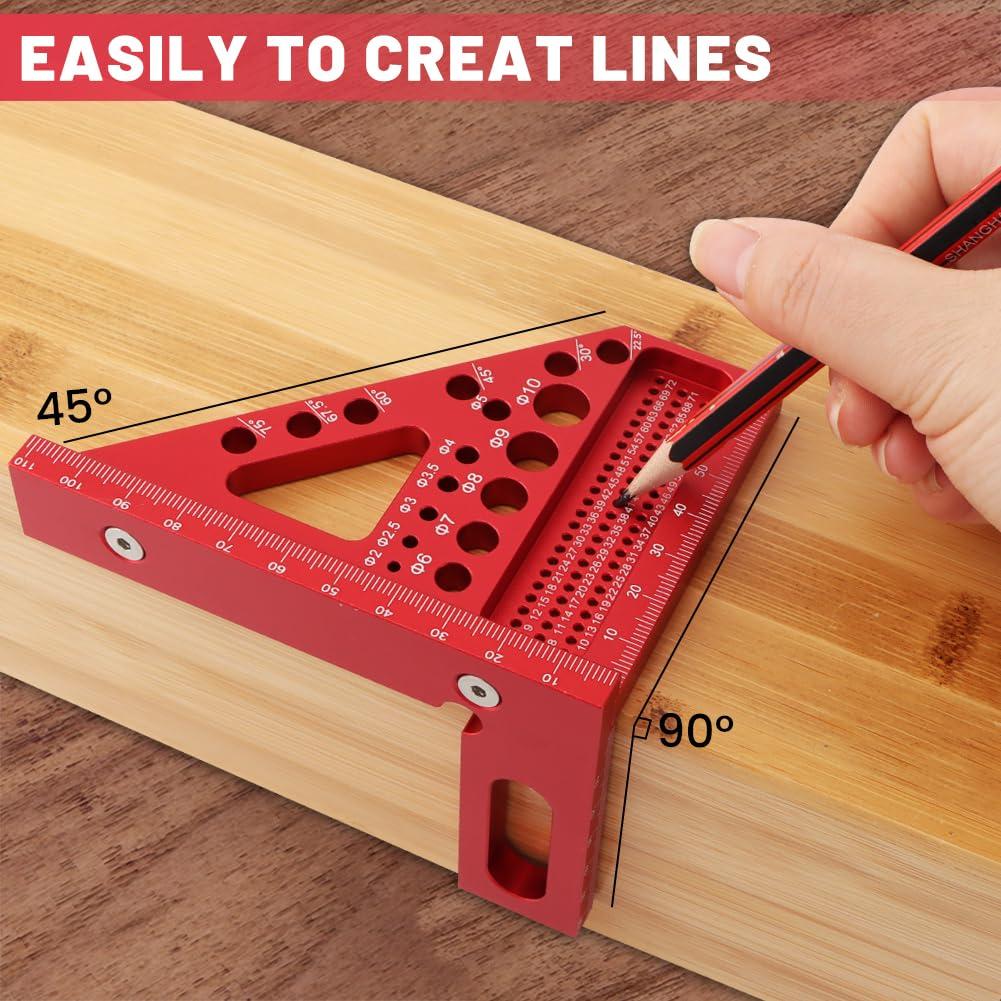 Regla de Medición Multi-Angulo Kakalote 22.5-75° Aluminio Rojo