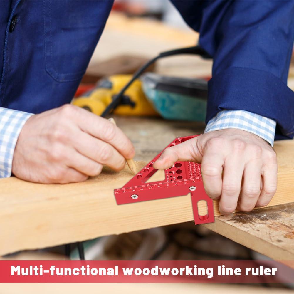 Regla de Medición Multi-Angulo Kakalote 22.5-75° Aluminio Rojo