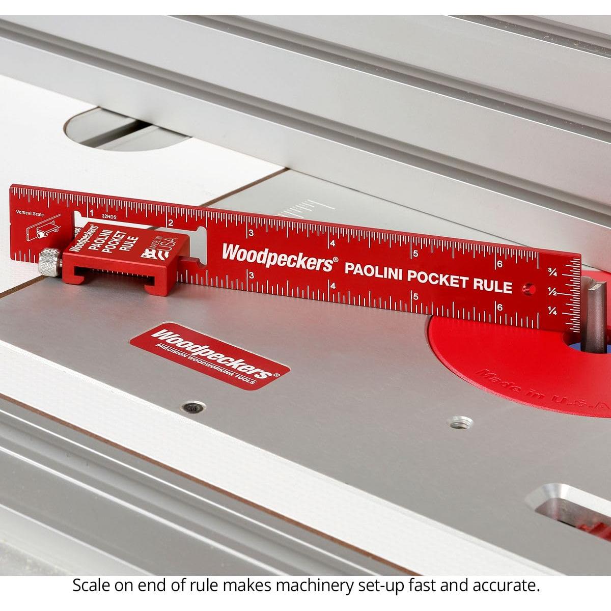 Regla de Carpintería Paolini Woodpeckers 6" Aluminio con Tope