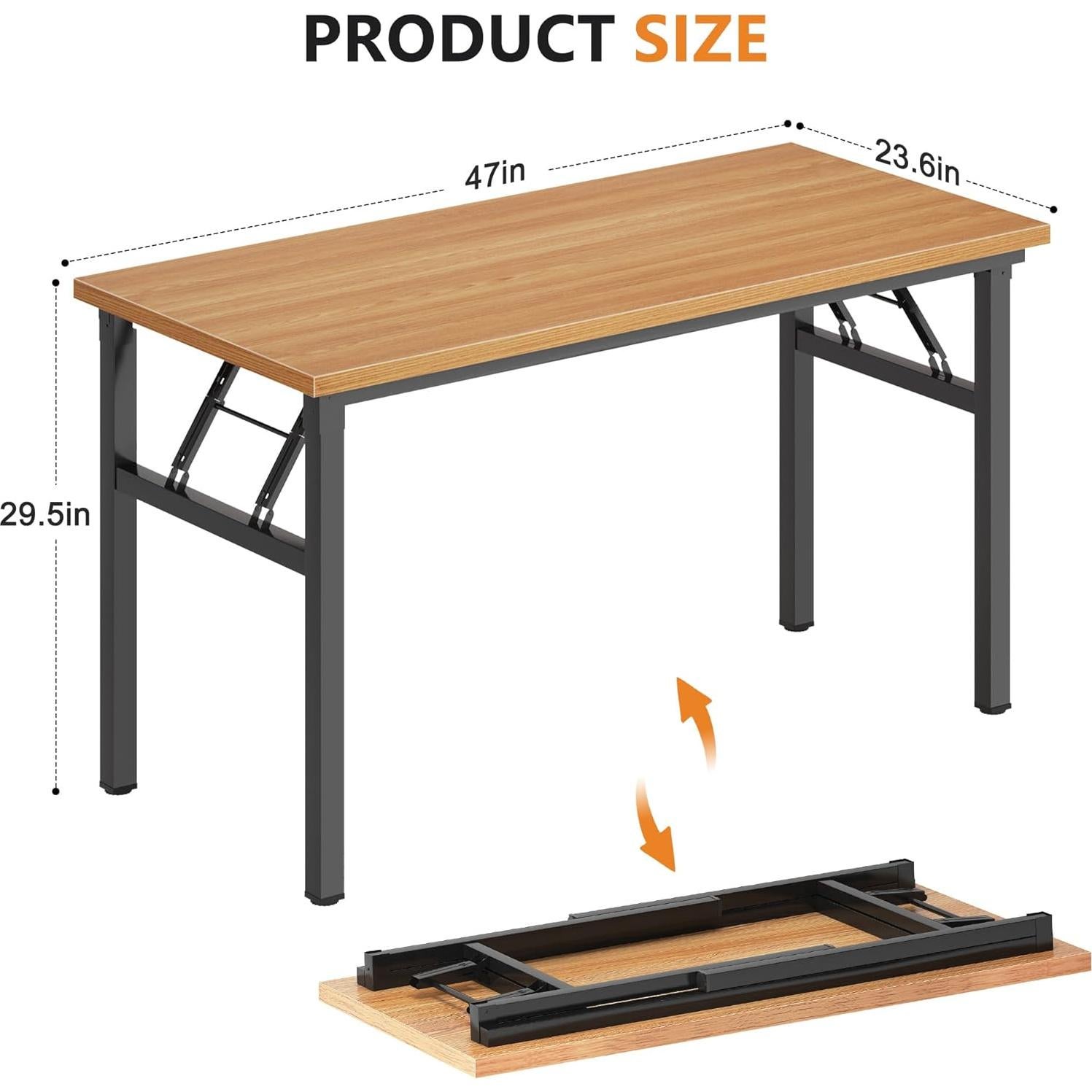 Escritorio Plegable SDHYL 120BB 120x60 cm Roble y Negro