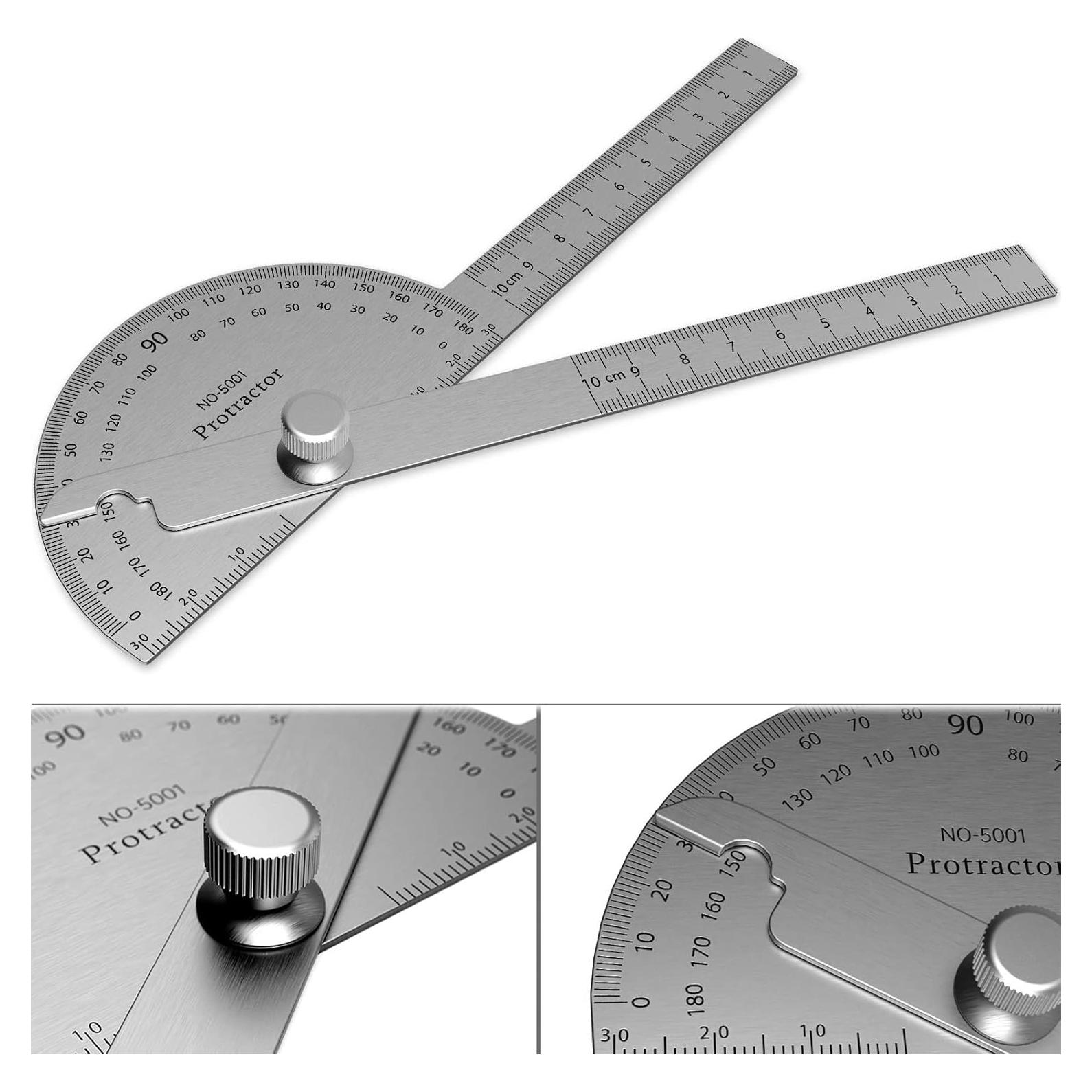 Transportador de Acero Inoxidable ForoGore 10 cm 180 Grados Ajustable