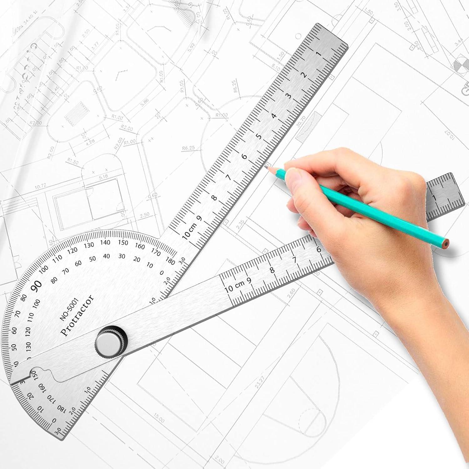 Transportador de Acero Inoxidable ForoGore 10 cm 180 Grados Ajustable