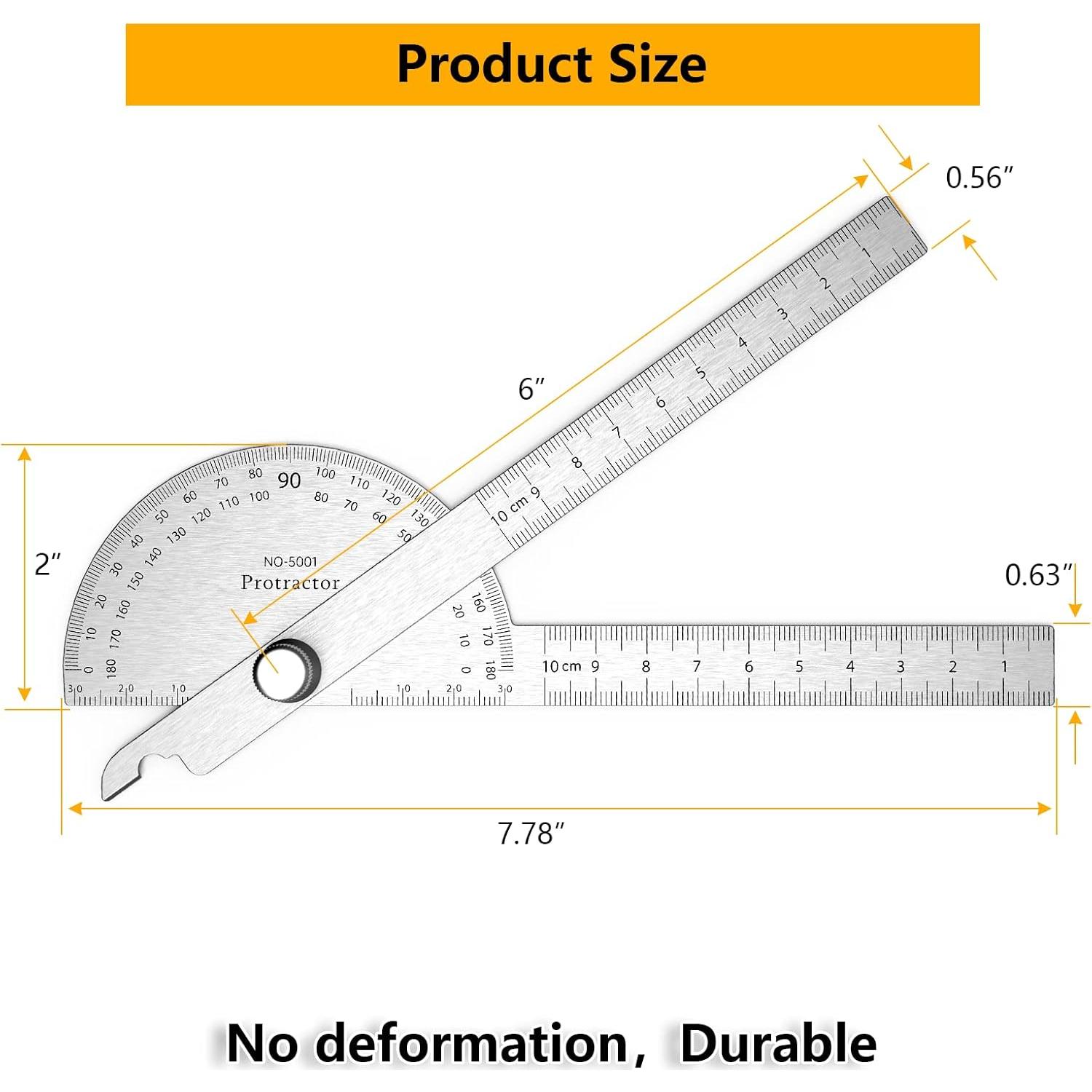 Transportador de Acero Inoxidable ForoGore 10 cm 180 Grados Ajustable