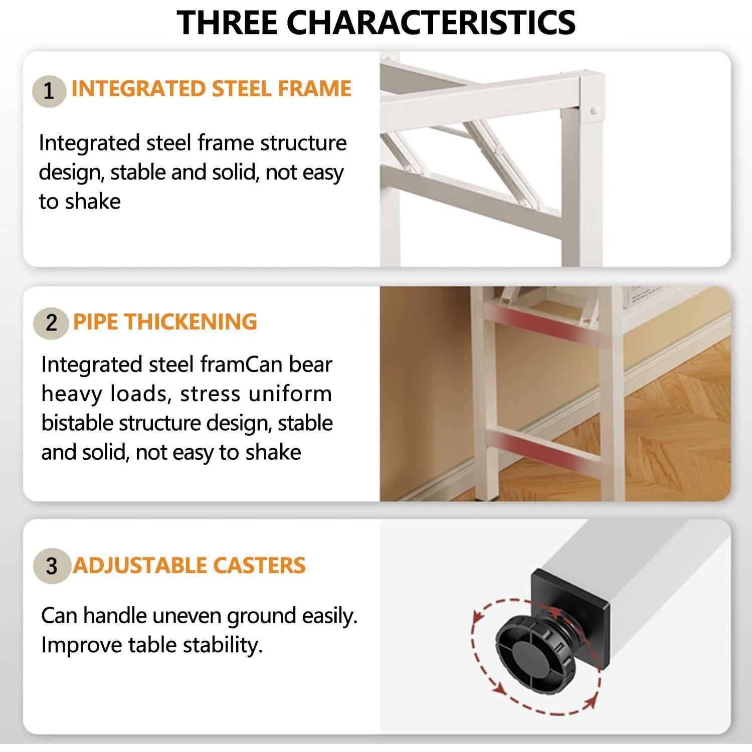 Escritorio Plegable 80x50 cm Mrsanmu Marrón Rústico