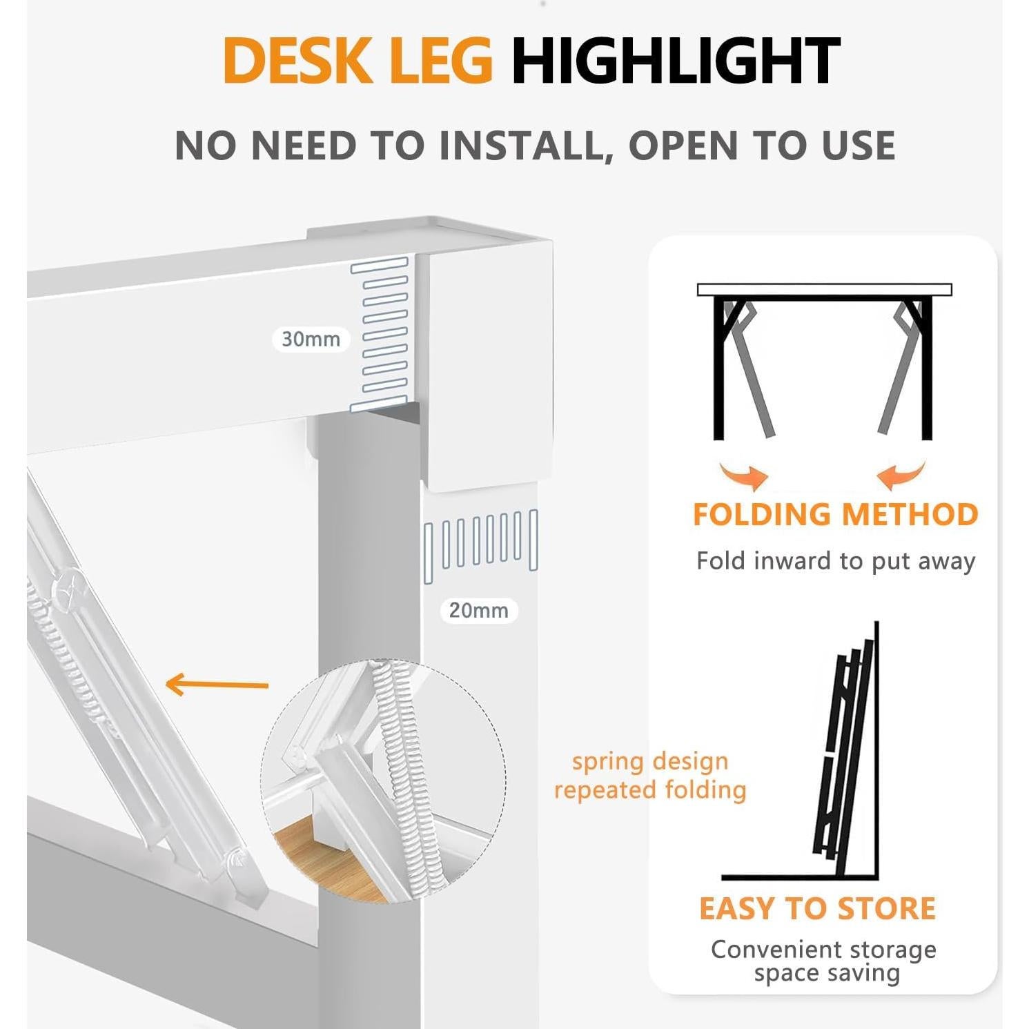 Escritorio Plegable 80x50 cm Mrsanmu Marrón Rústico