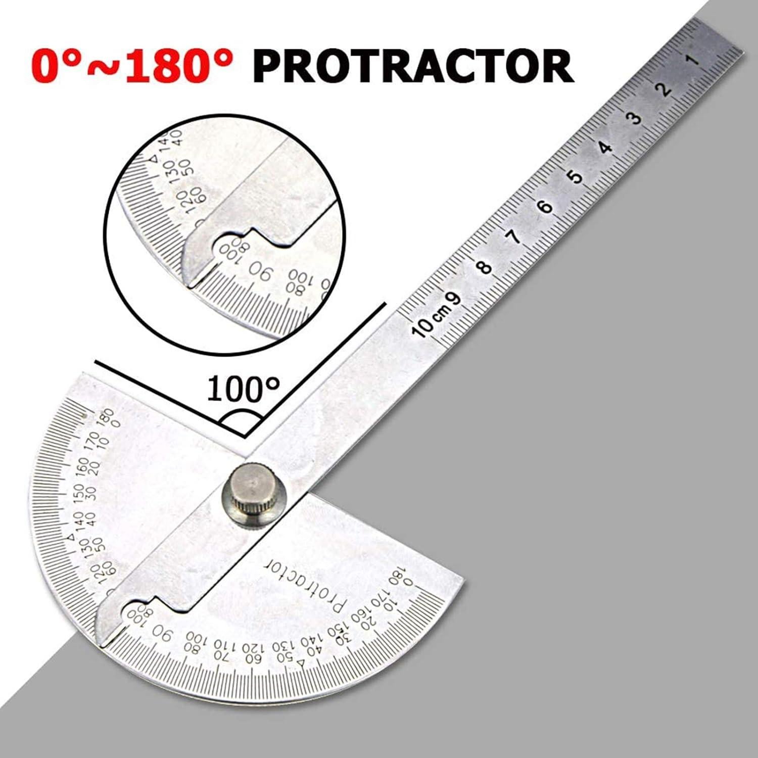 Transportador de Cabeza Redonda Nortools 0-180° Acero Inoxidable