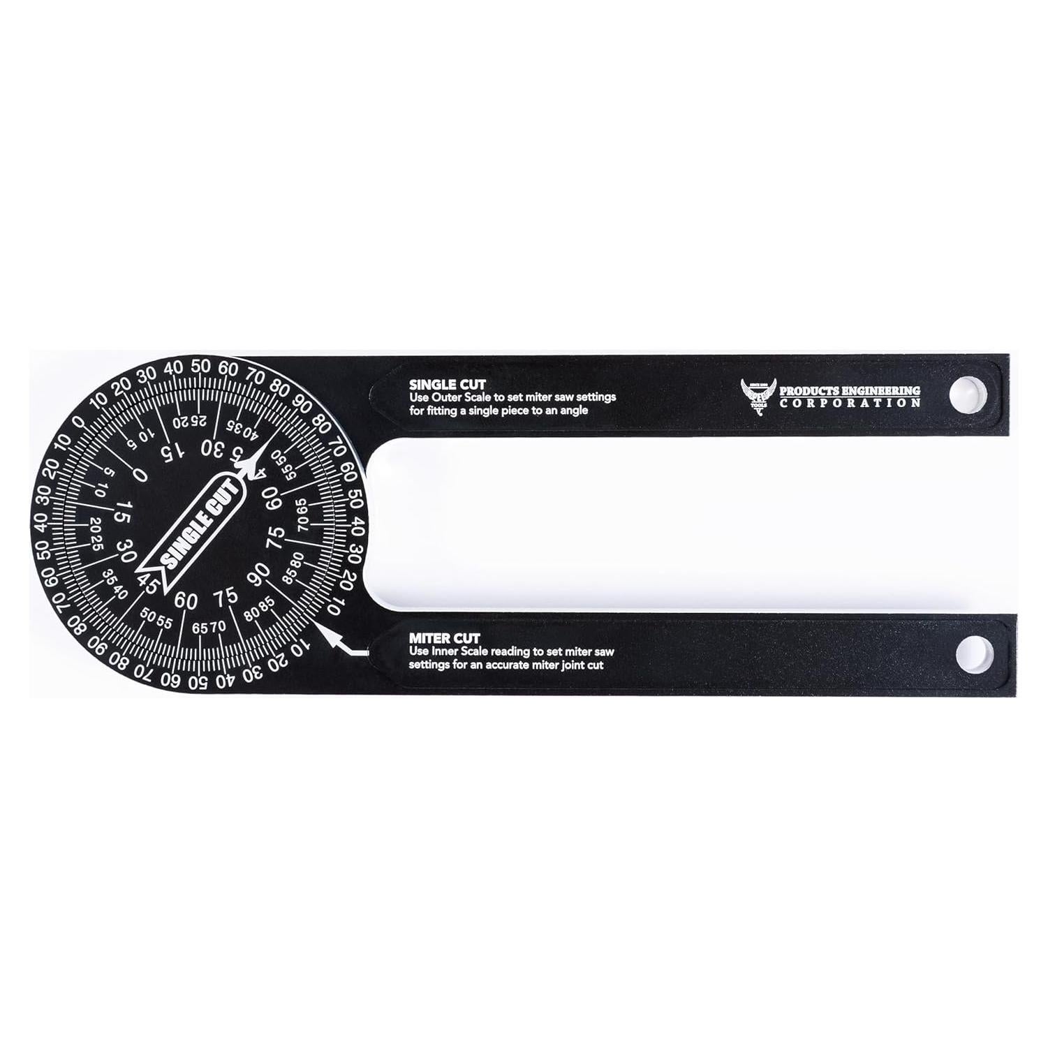 Transportador de inglete PEC 18.4 cm con graduaciones láser