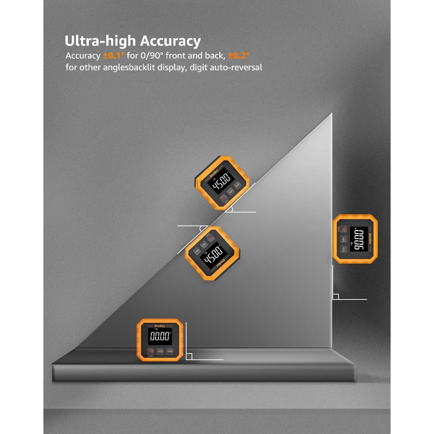 Buscador de Ángulo Digital Recargable SAVSEC, Precisión ±0.1°