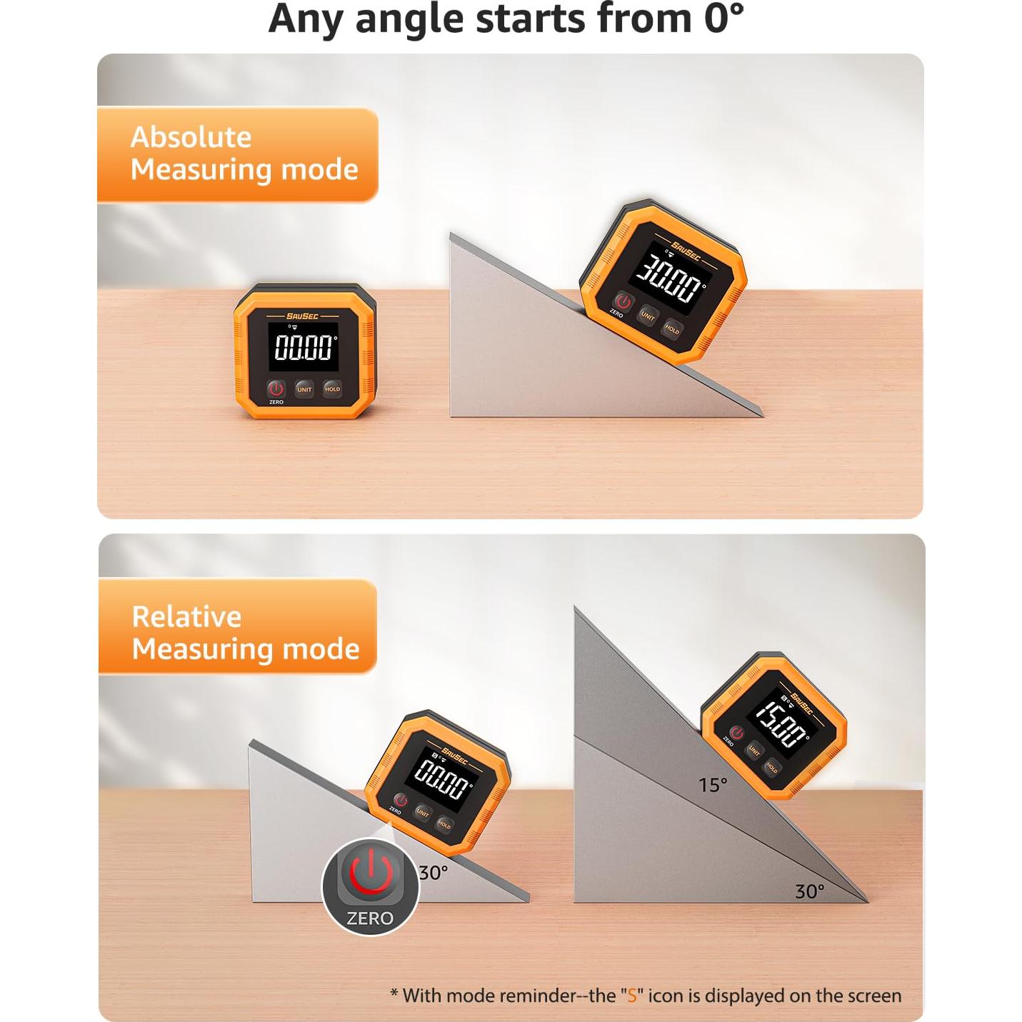 Buscador de Ángulo Digital Recargable SAVSEC, Precisión ±0.1°