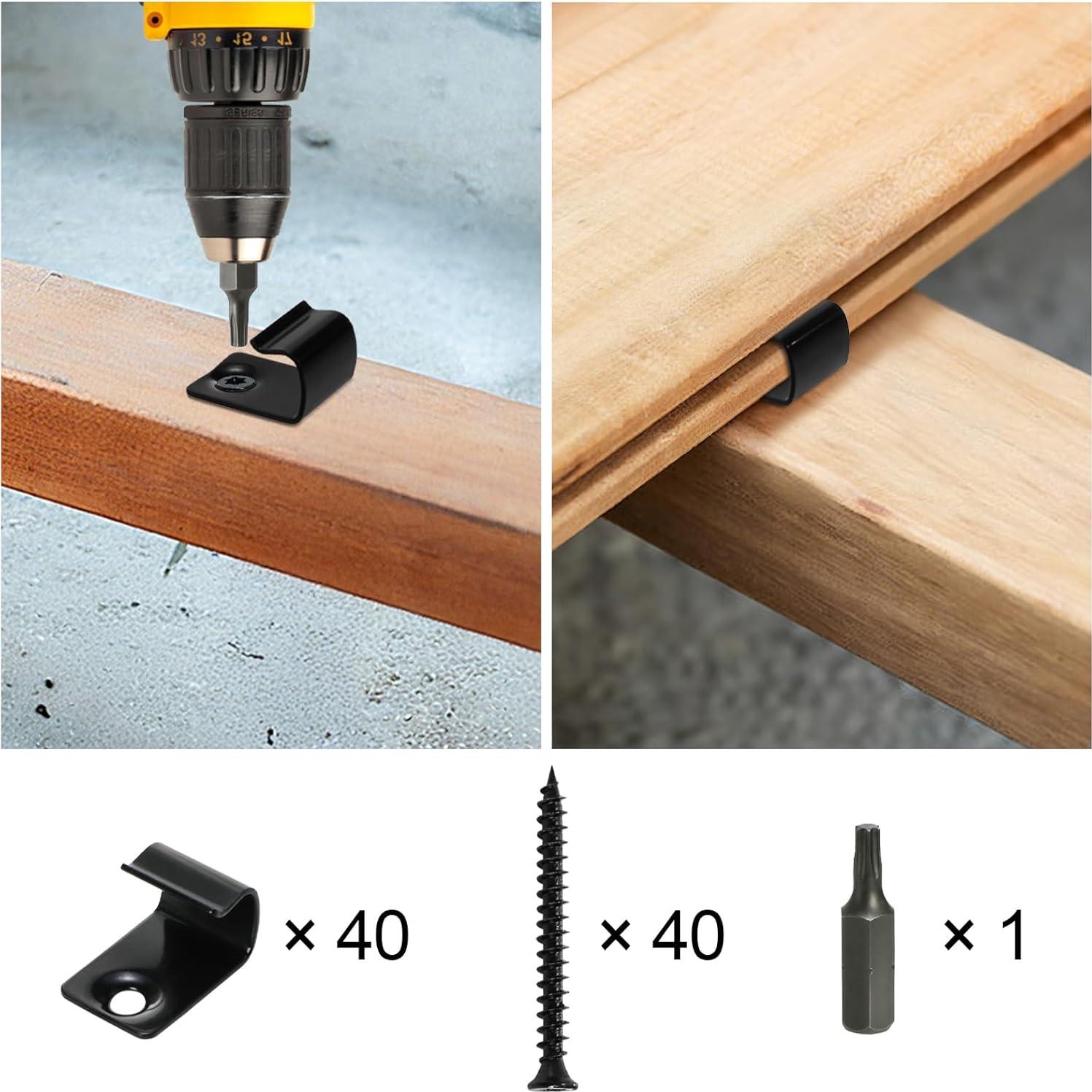 Yarlung 40 Clips de Inicio para Decking Compuesto - Acero Inoxidable