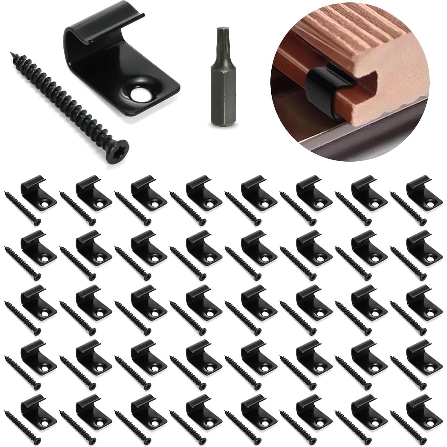 Yarlung 40 Clips de Inicio para Decking Compuesto - Acero Inoxidable