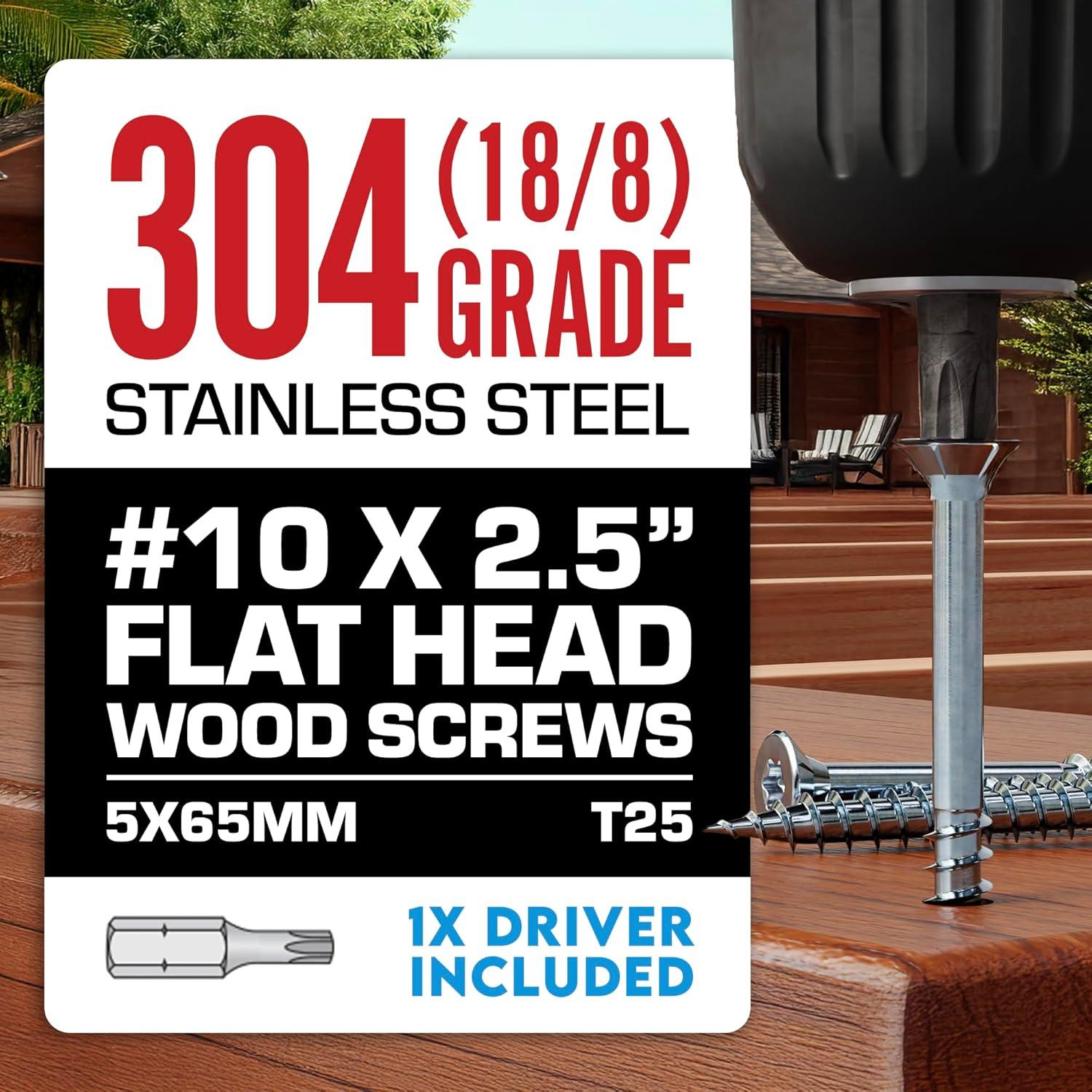 Tornillos para Deck Eagle Claw #10 x 6.35 cm Acero Inoxidable 304