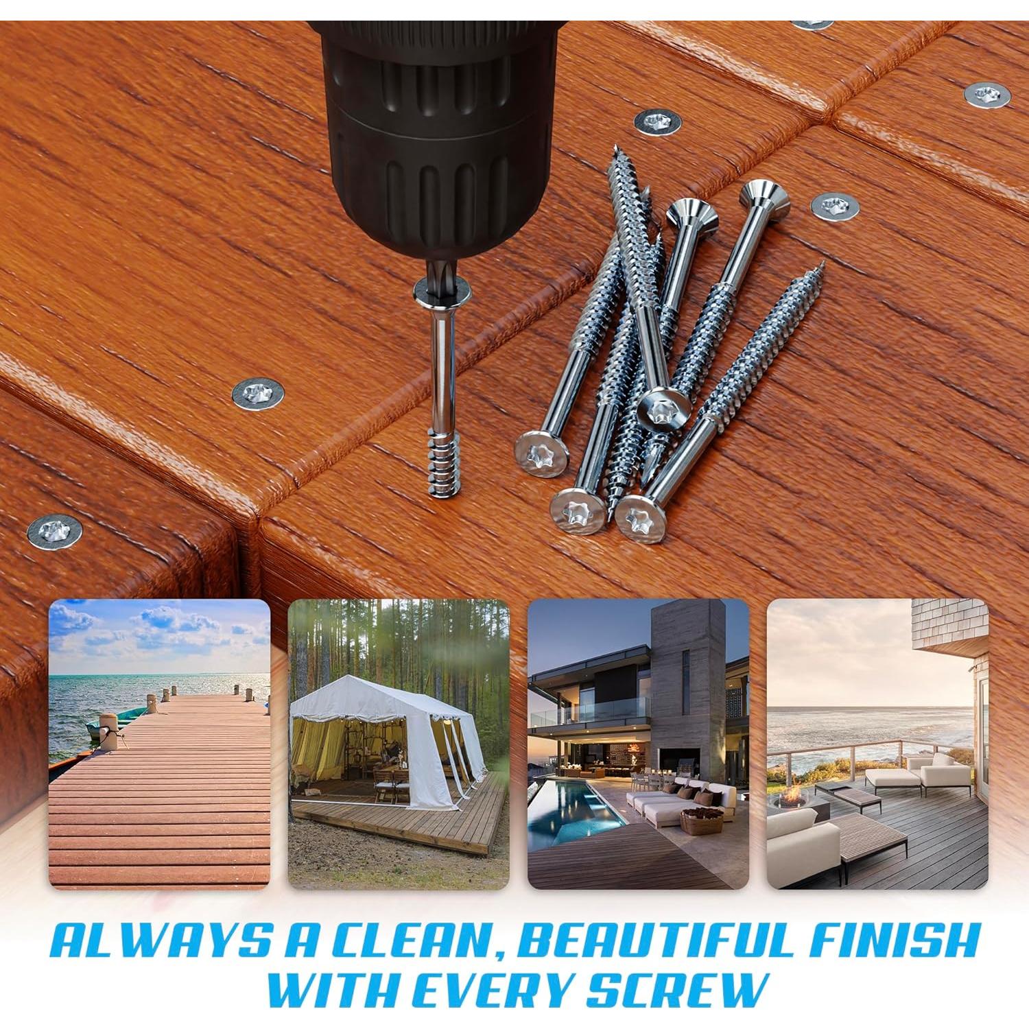 Tornillos para Deck Eagle Claw #10 x 6.35 cm Acero Inoxidable 304