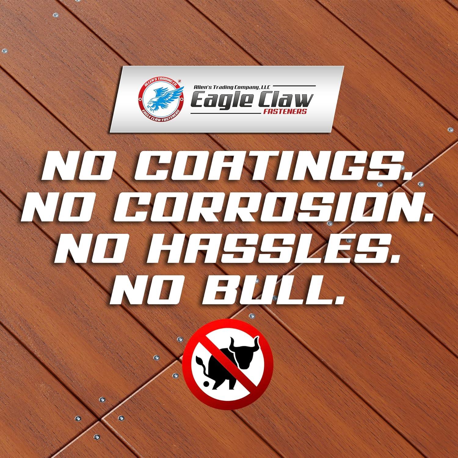 Tornillos para Deck Eagle Claw #10 x 6.35 cm Acero Inoxidable 304