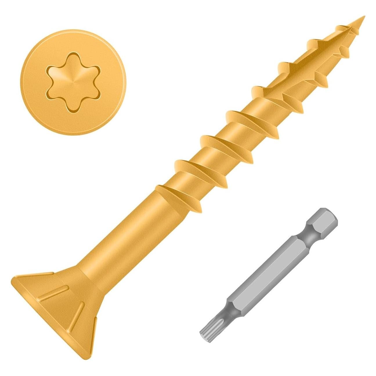 Tornillos de Madera MewuDecor #8 x 25.4 mm 200 PCS Estrella