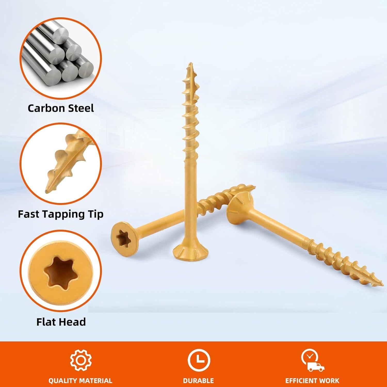 Tornillos de Madera MewuDecor #8 x 25.4 mm 200 PCS Estrella