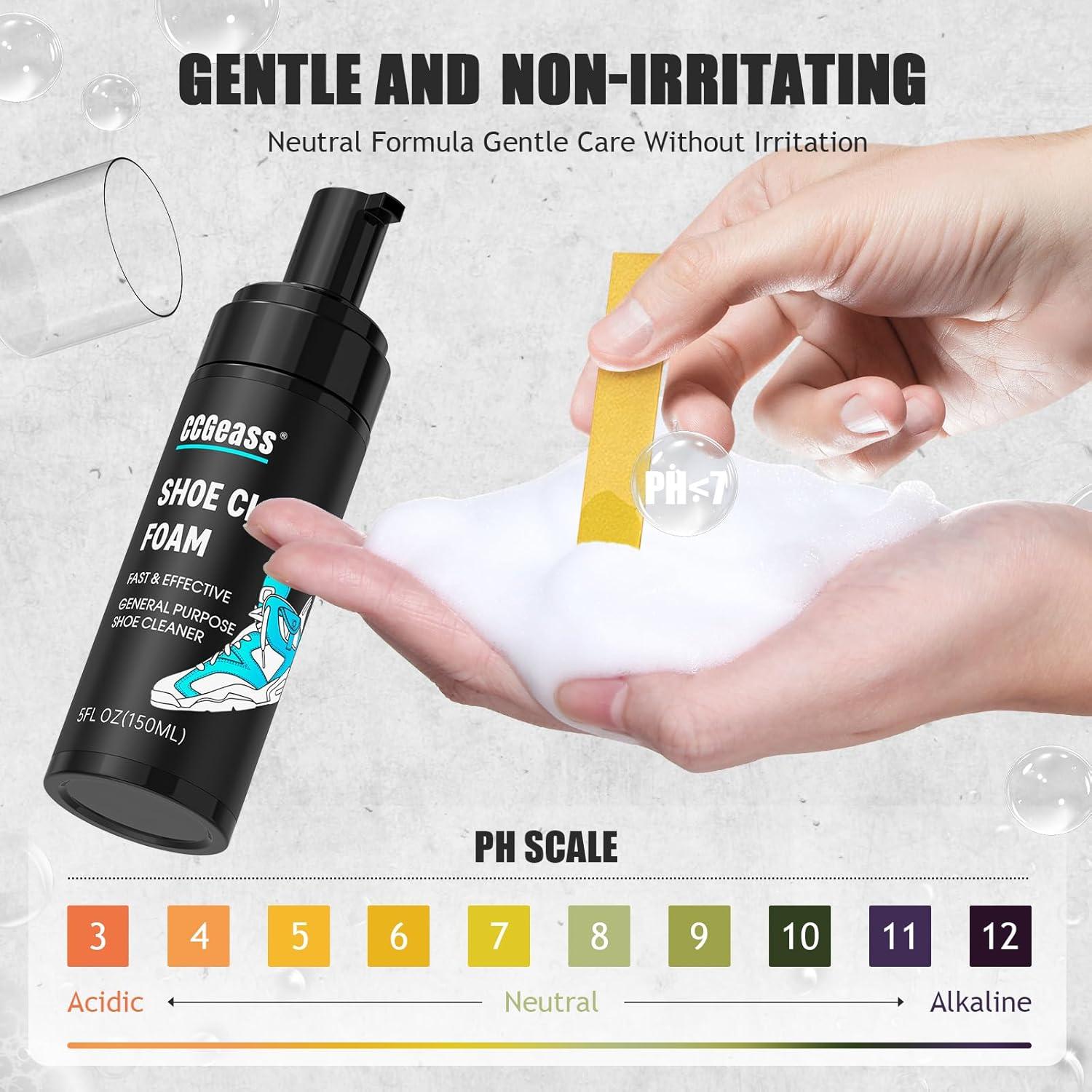 Kit de Limpiador de Zapatos CCGeass con 2 Cepillos y Toalla