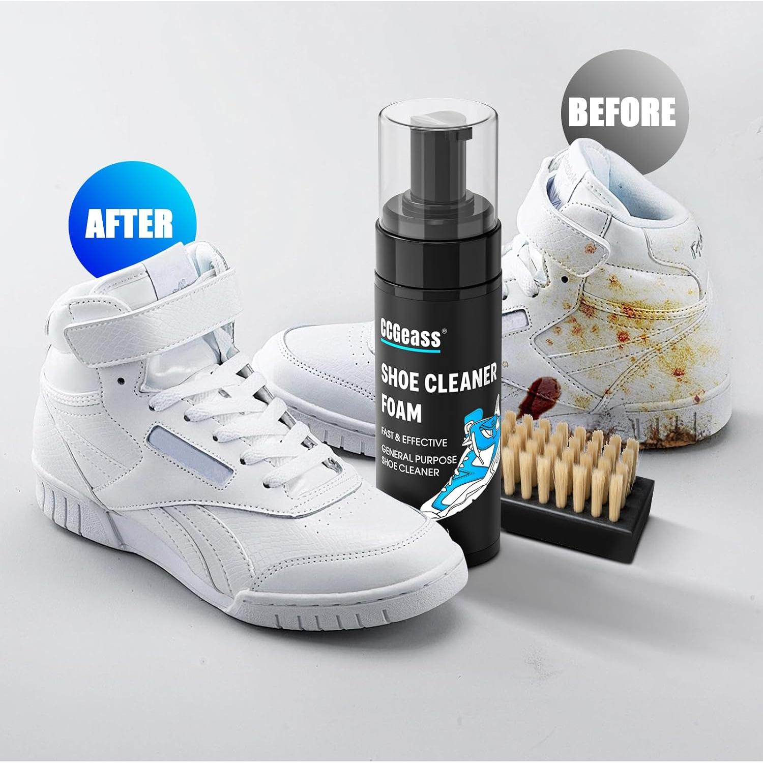 Kit de Limpiador de Zapatos CCGeass con 2 Cepillos y Toalla