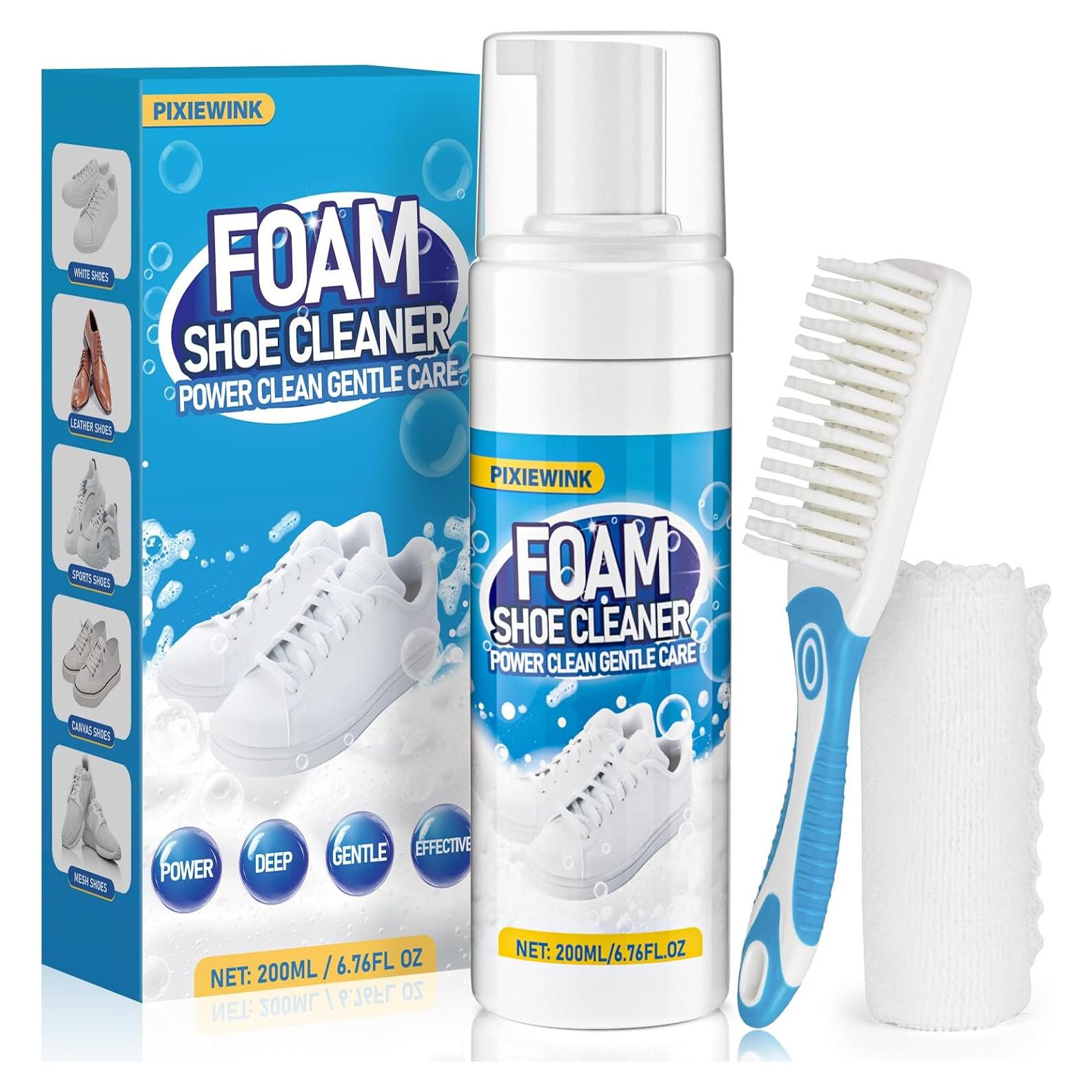 Kit de Limpieza de Zapatos PIXIEWINK 200ml con Cepillo y Toalla