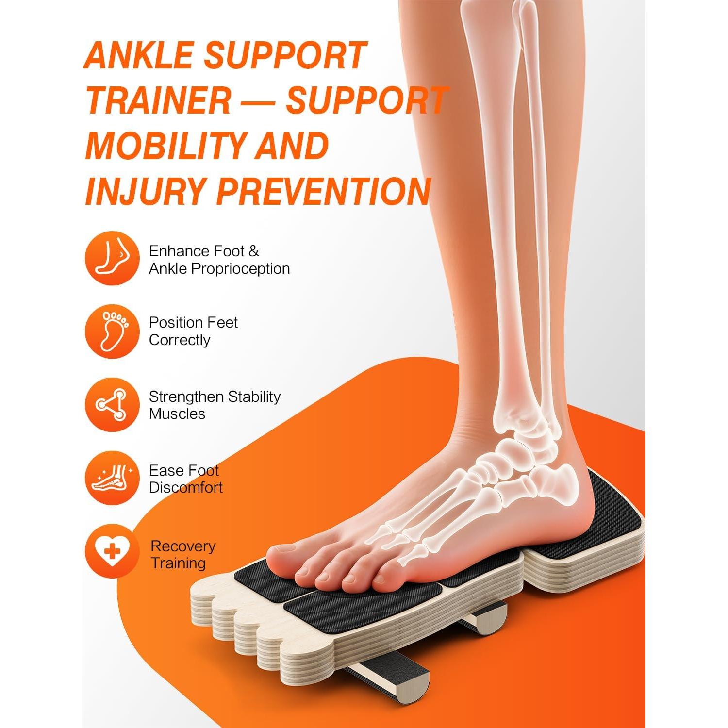 Tabla de Equilibrio Woorhive para Tobillo - Madera Antideslizante