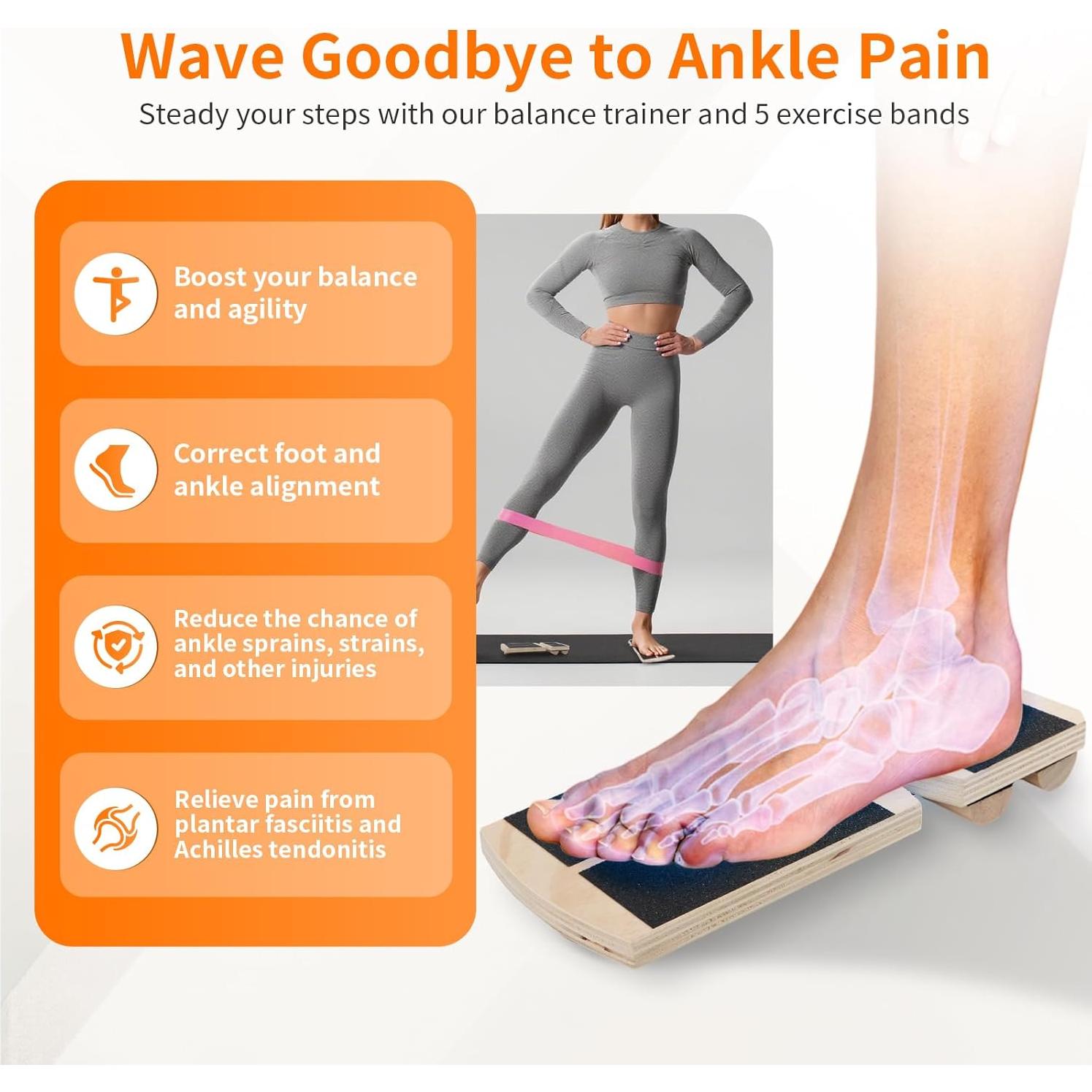 Tablero de Equilibrio Nuaoi para Tobillo - Ejercitador de Postura