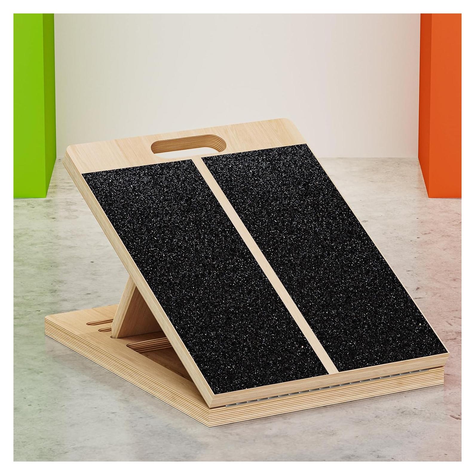 Tabla Inclinada TEMI para Estiramiento de Gemelos - Madera Natural