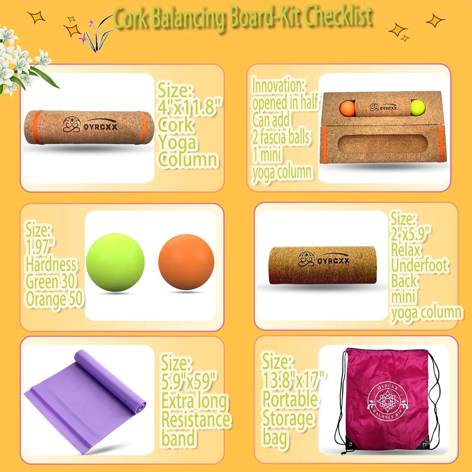 Tabla de Equilibrio QYRCXX 30cm de Corcho para Adultos