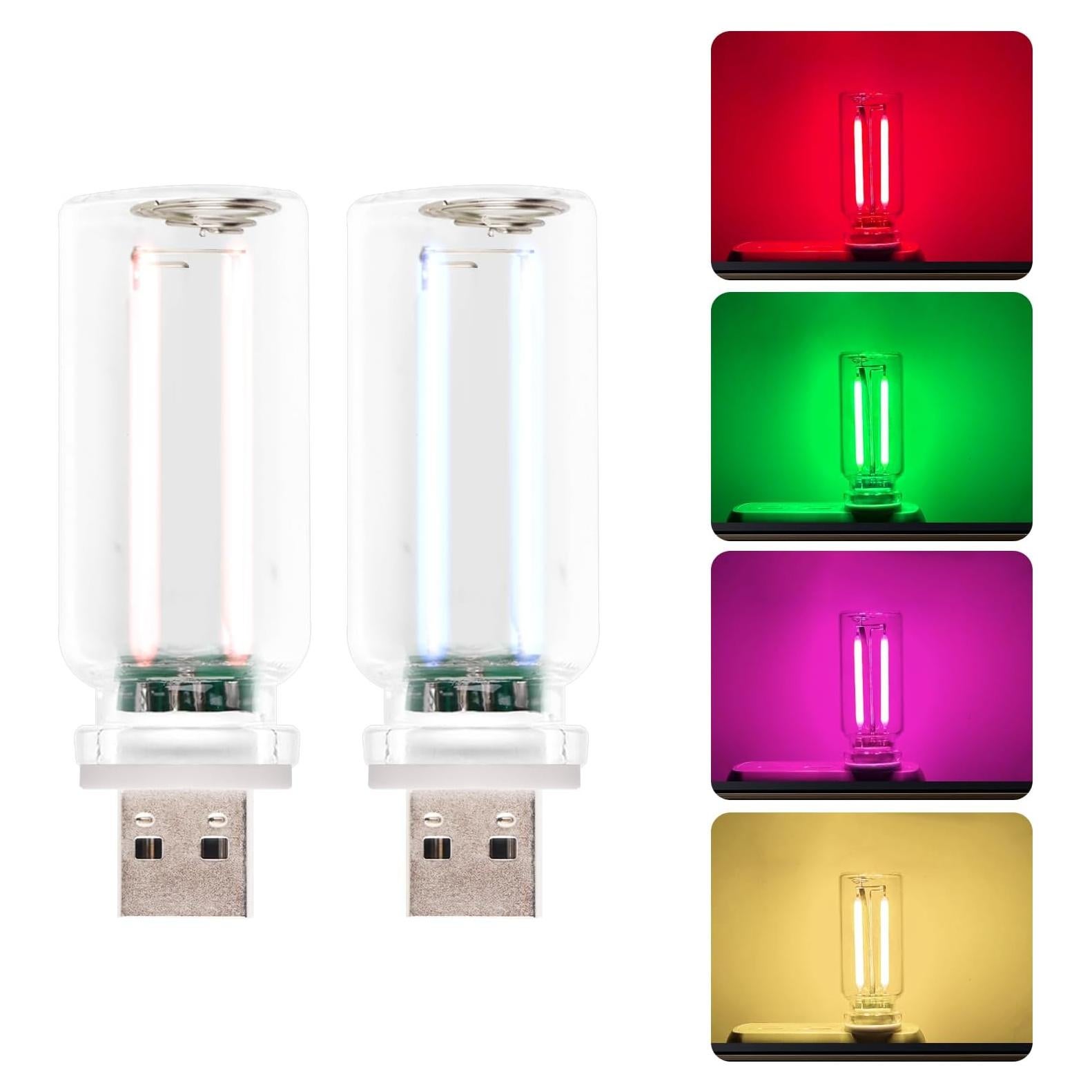 2 Luces Ambientales Retro USB Noxozoqm LED Táctil 6 Colores