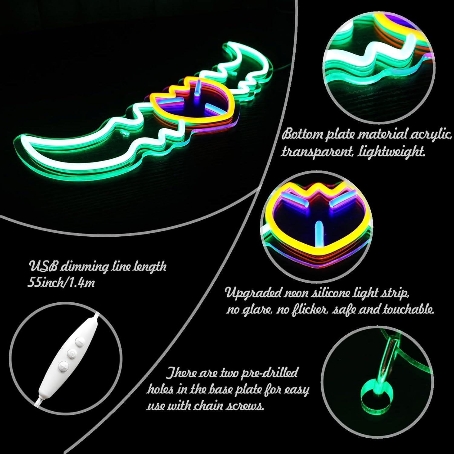 Letrero de Neón Warglaive de Azzinoth NAIYISI 42.9x16 cm