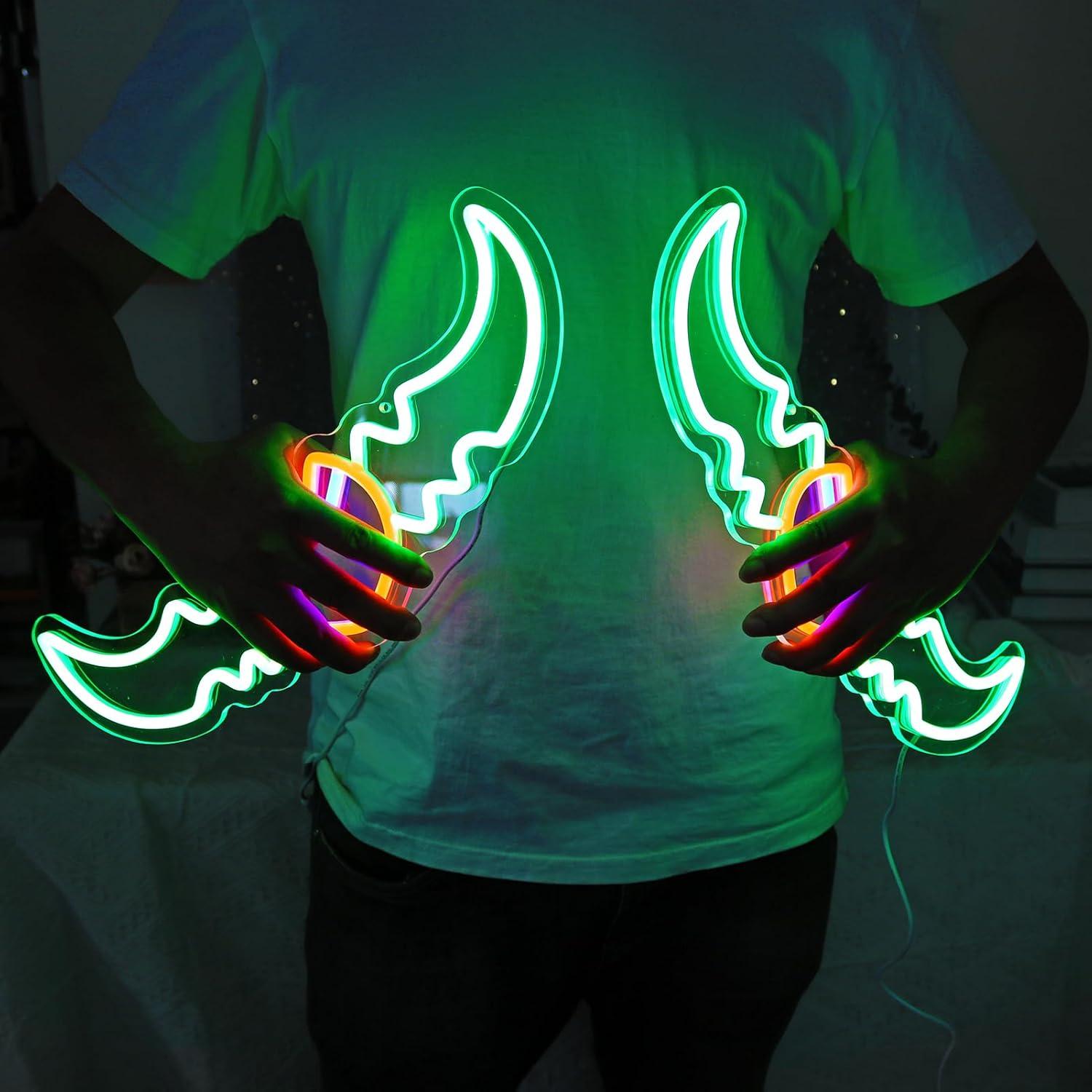 Letrero de Neón Warglaive de Azzinoth NAIYISI 42.9x16 cm