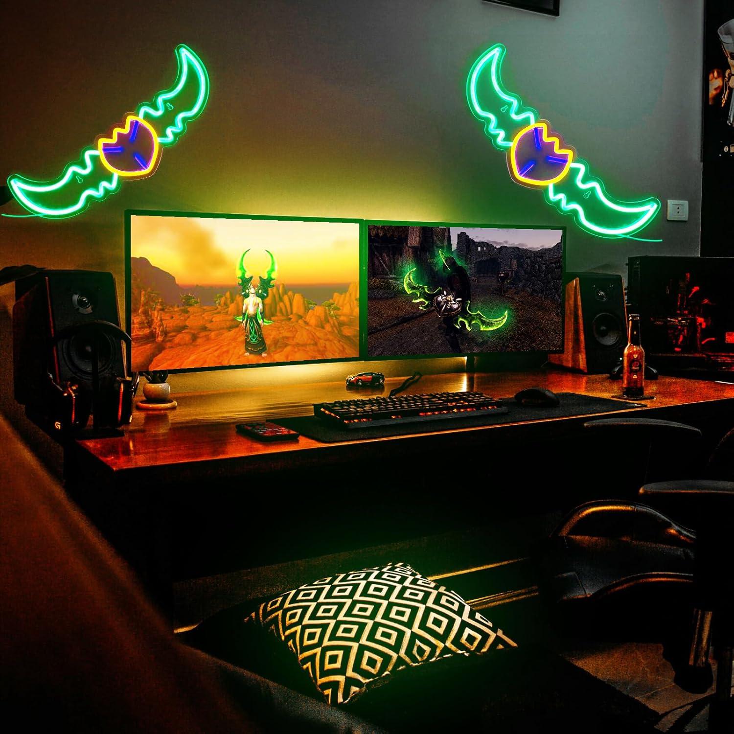 Letrero de Neón Warglaive de Azzinoth NAIYISI 42.9x16 cm