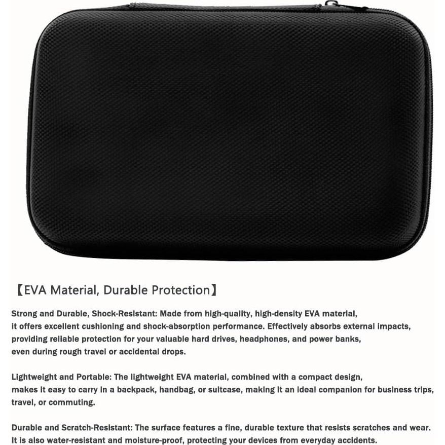 Bolsa Organizadora U-KIME EVA para Electrónica 19x12cm Negra