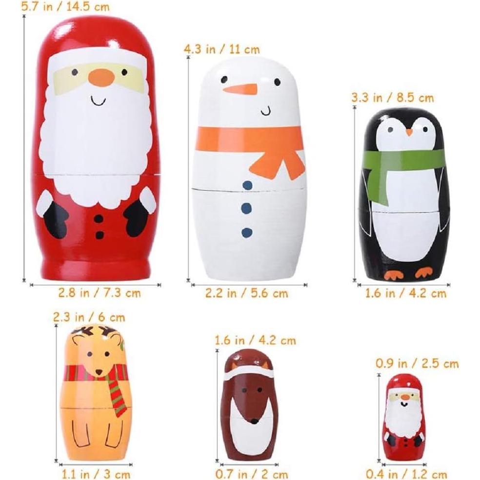 Juego de Muñecas Rusas Matryoshka Konrisa Navidad 6 Piezas