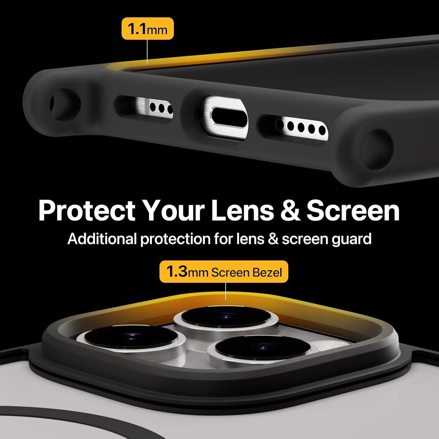 Funda MAGEASY para iPhone 16 Plus 6.7" con Correa Negra