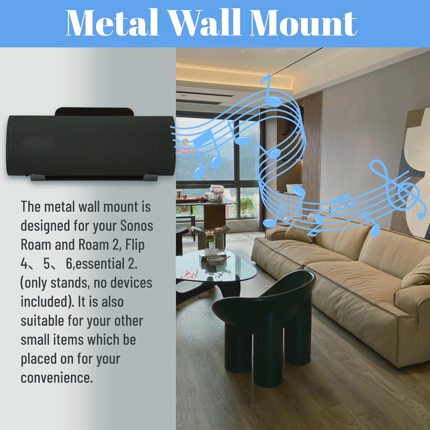 Soporte de Pared Metal para Sonos Roam y Roam 2 - Carga 11.79Kg