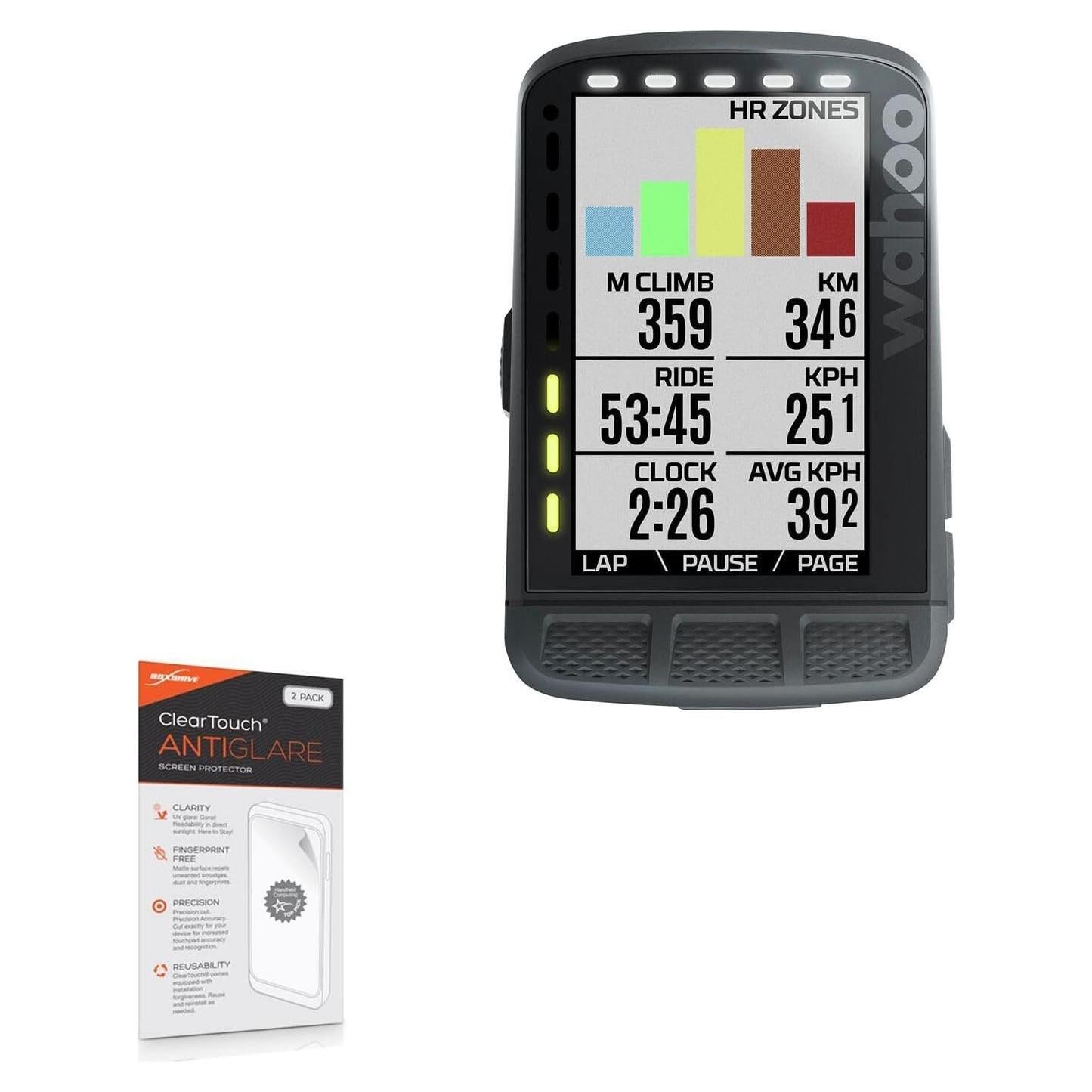 Protector de Pantalla BoxWave Antirreflejo para Wahoo ELEMNT ROAM V1 (2-Pack)