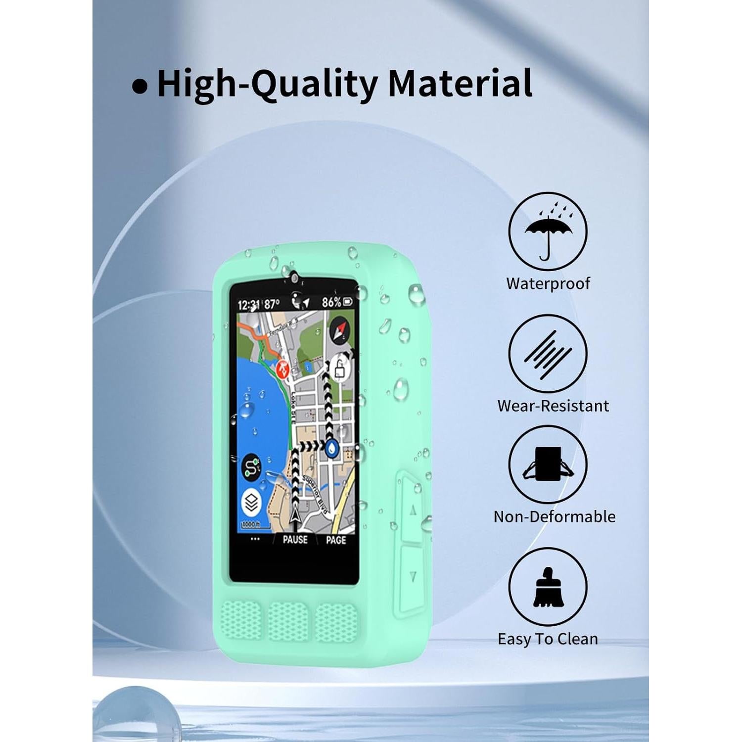 Funda Verde para Wahoo ELEMNT ROAM V3 GPS Ciclismo