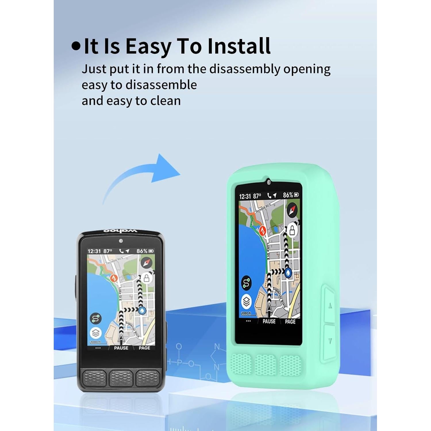 Funda Verde para Wahoo ELEMNT ROAM V3 GPS Ciclismo