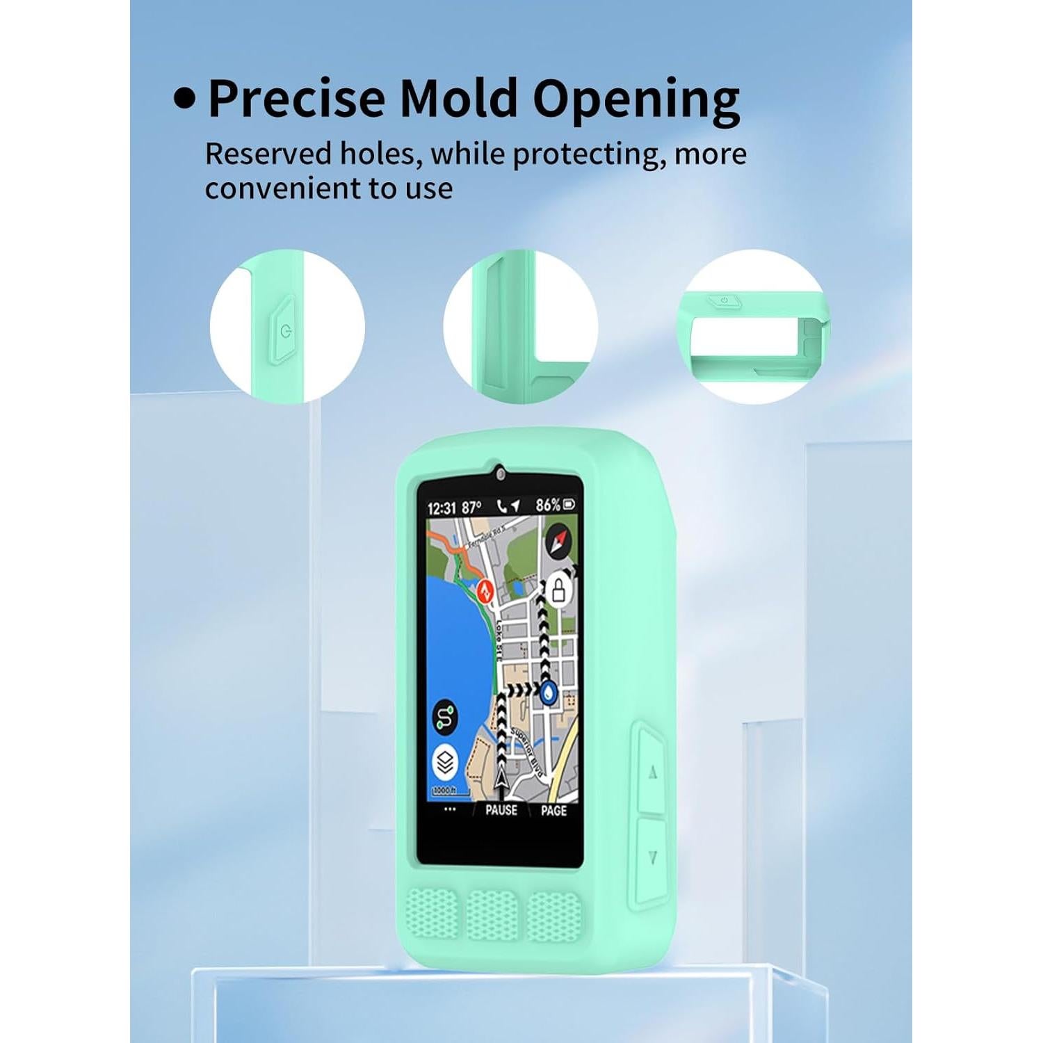 Funda Verde para Wahoo ELEMNT ROAM V3 GPS Ciclismo