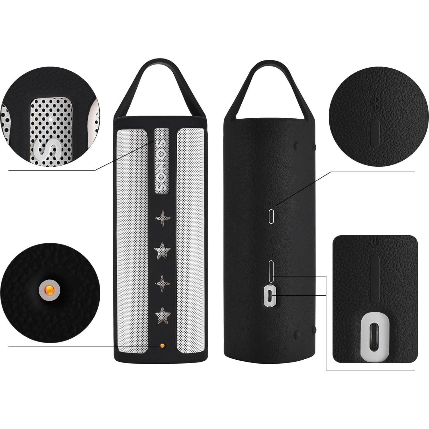 Funda de Silicona con Asa Seracle para Sonos Roam 2 - Negro