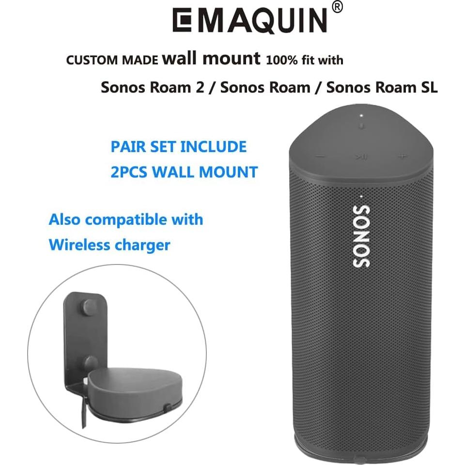 Soportes de Montaje en Pared EMATECH para Sonos Roam - Negro