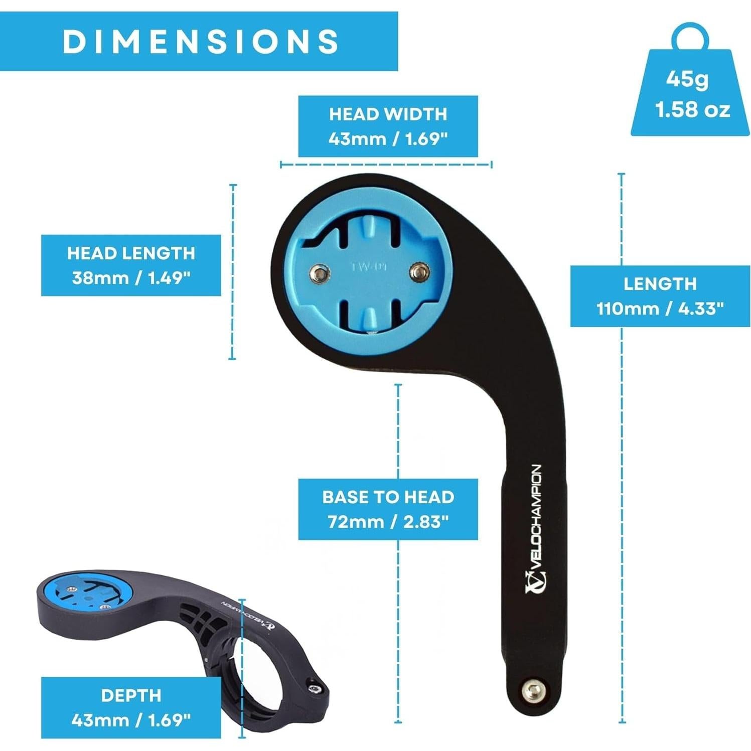 Soporte de Manillar VeloChampion 1809 para Computadoras Wahoo