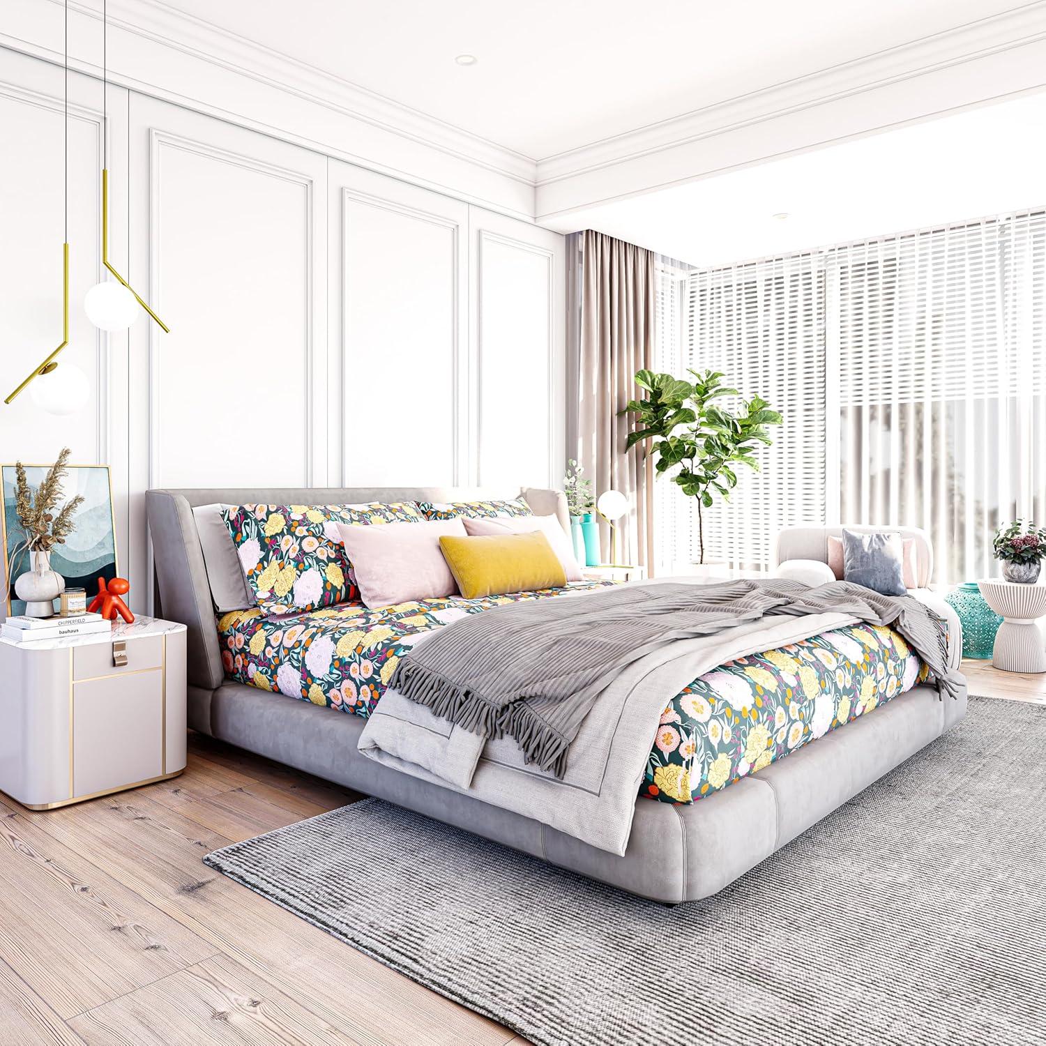 Juego de Sábanas Completo Donde los Lunares Vagan Floral