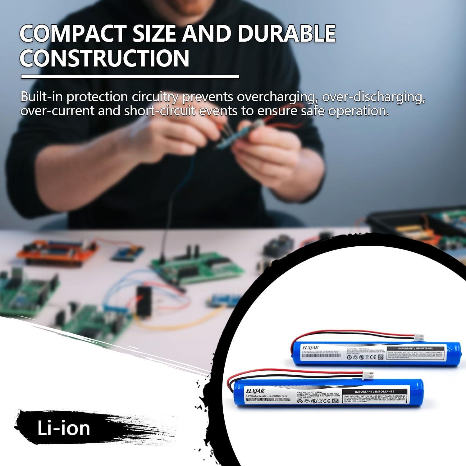 Batería recargable 3.7V 4000mAh Elxjar con conector JST PH2.54