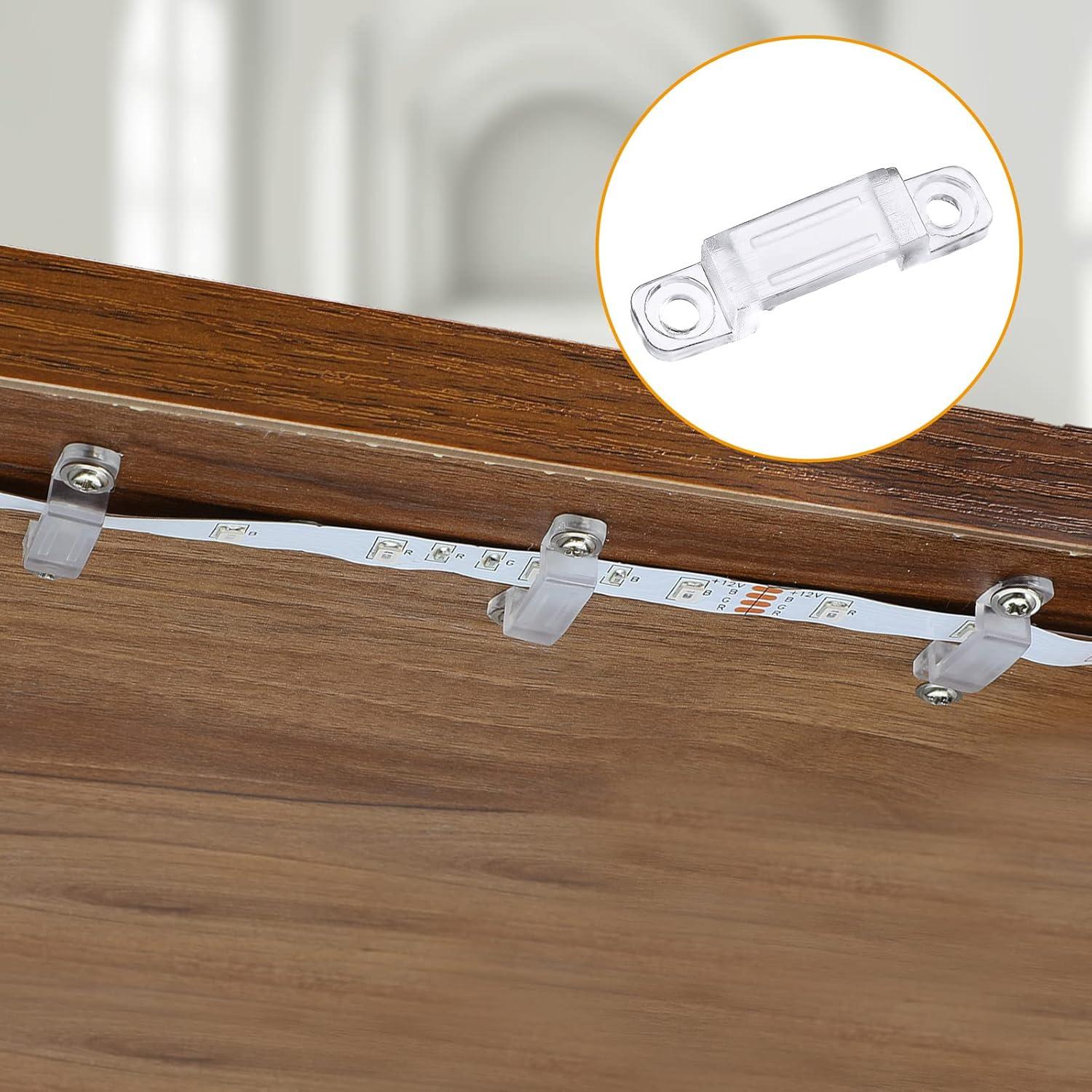 Soportes de Montaje Qunclay para Tiras LED 12 mm - 100 Clips y Tornillos